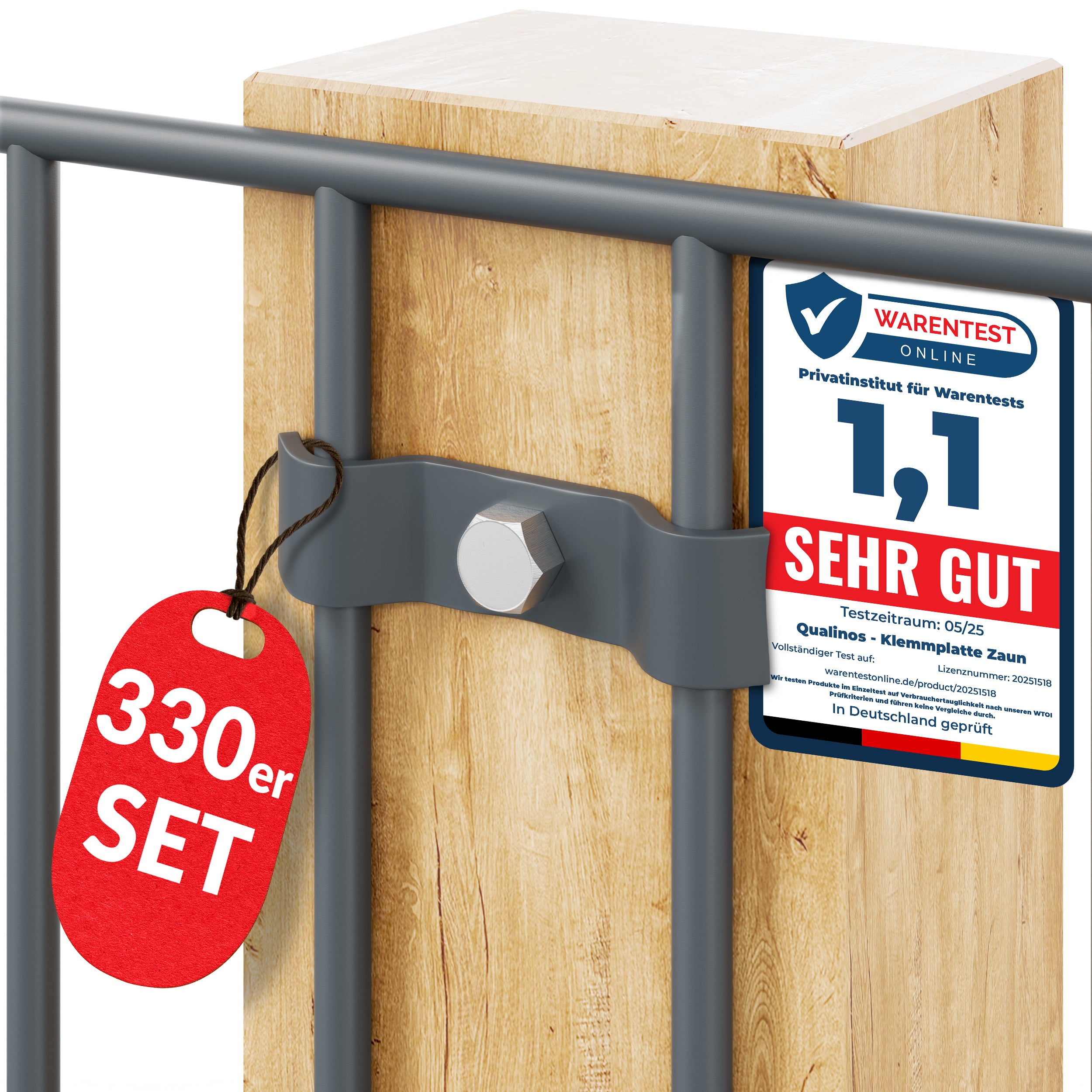 Spannbügel 50 mm – Zaunhalter & Stabmattenzaun Zubehör zur Doppelstabmattenzaun Befestigung Germany (versch. Farben)