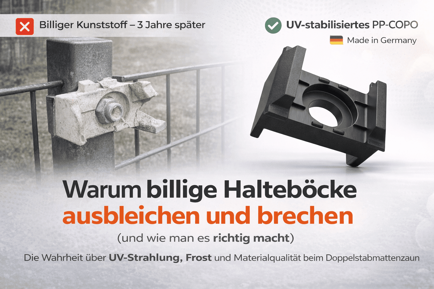 Warum bleichen Kunststoffteile am Zaun aus? - Qualinos