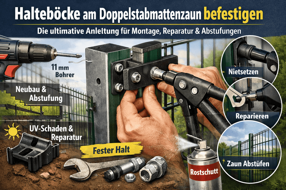 Halteböcke am Zaun montieren & reparieren - Qualinos
