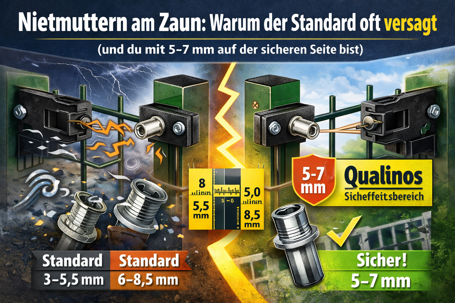 Warum spezielle Nietmuttern für den Zaunbau? - Qualinos