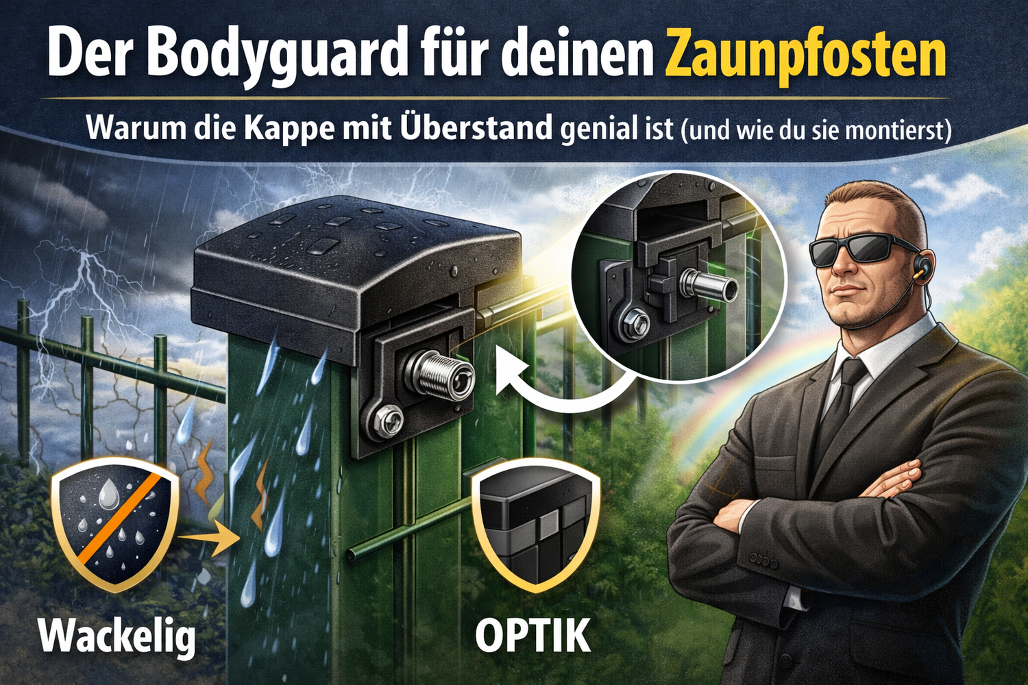 Pfostenkappe 60x40 mit Überstand: Vorteile bei Wetterschutz & Abdeckleiste erklärt