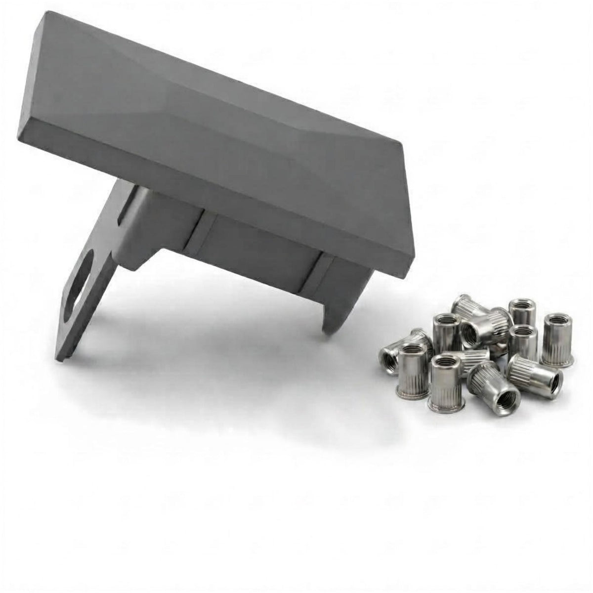 Zaunkappen Set 60x40mm Sicherungssteg und Nieten - Qualinos
