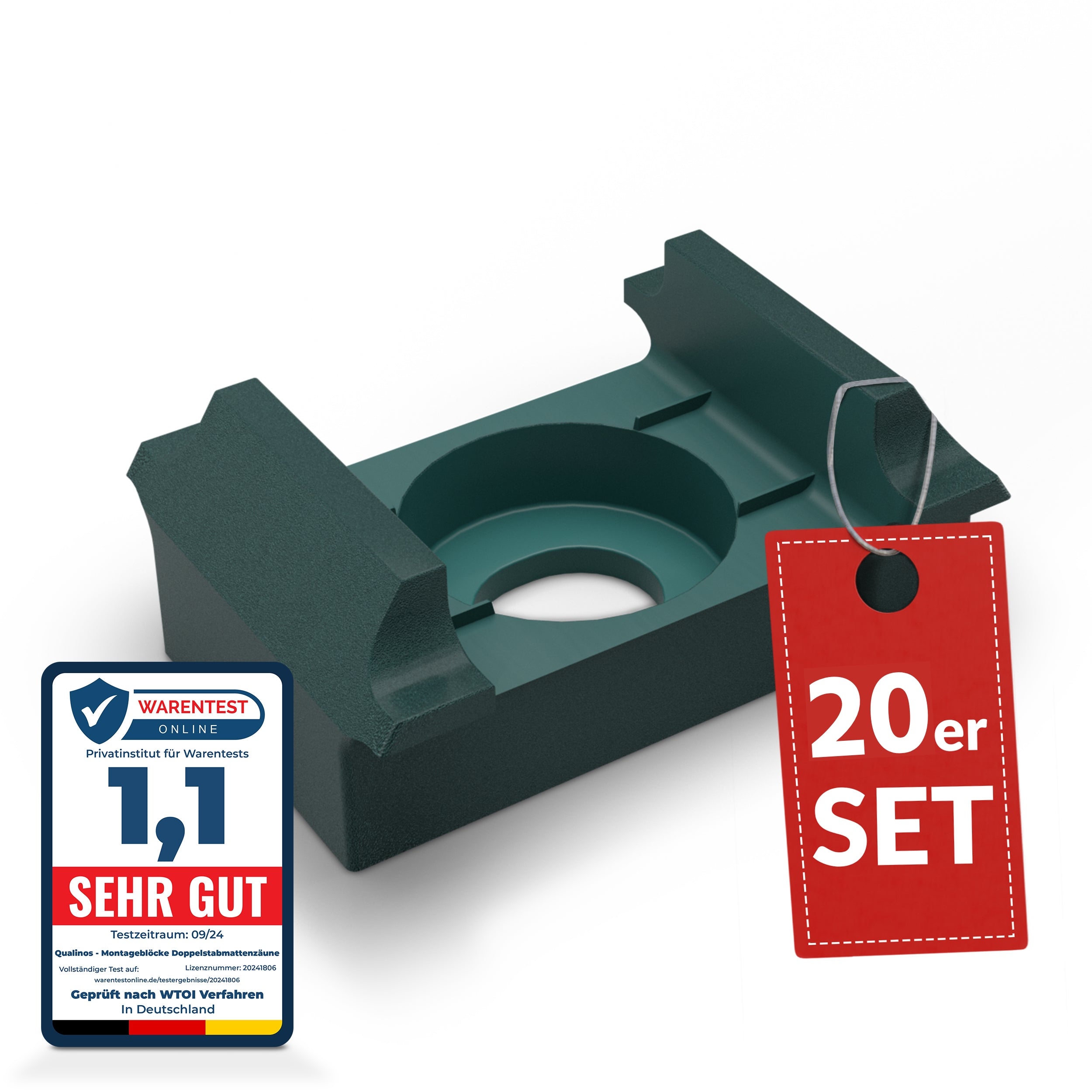 Zaunhalter flache Auflage für Zaunpfosten – Stabmattenzaun Zubehör zur Doppelstabmattenzaun Befestigung (versch. Farben)