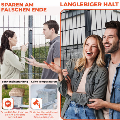 Pfostenkappen 60x40 mm Walmdach Pyramide  – Abdeckkappen für Doppelstabmattenzaun