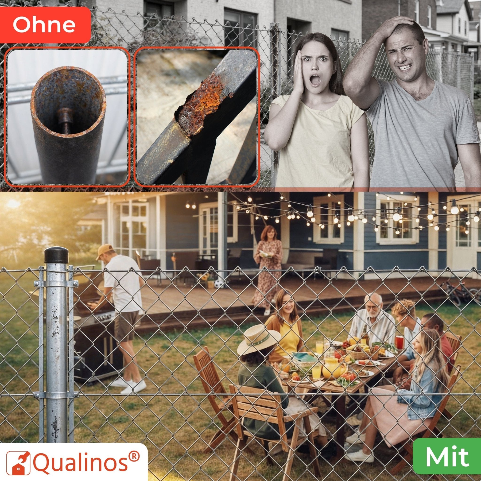 Maschendrahtzaun Pfostenkappe für Rundrohr Zaunpfosten - Qualinos