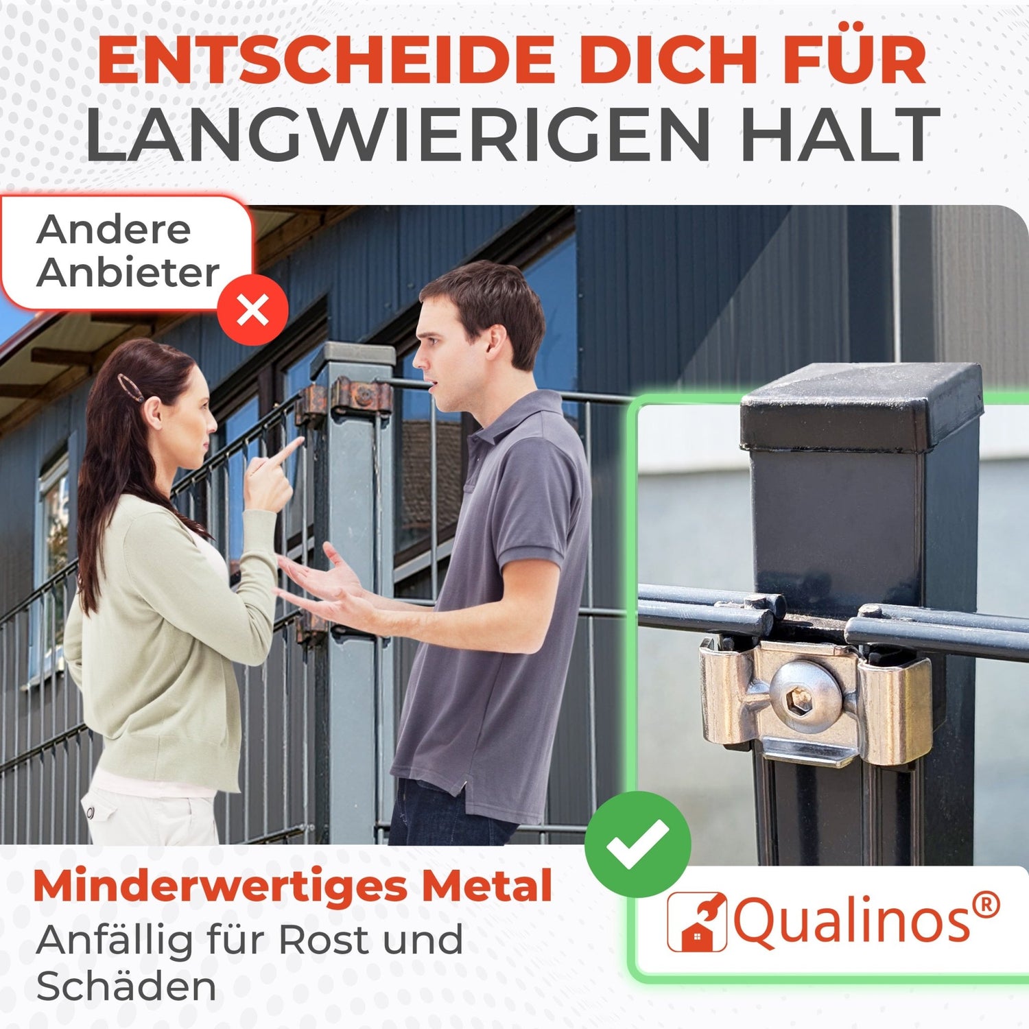 Butterfly Klemmplatten und Schrauben für Doppelstabmattenzaun - Qualinos