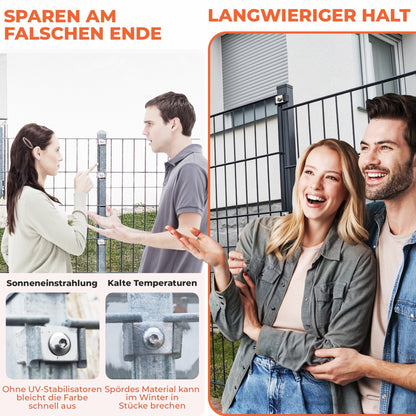 Zaunhalter an 40mm Pfosten für Doppelstabmattenzaun Befestigung - Qualinos
