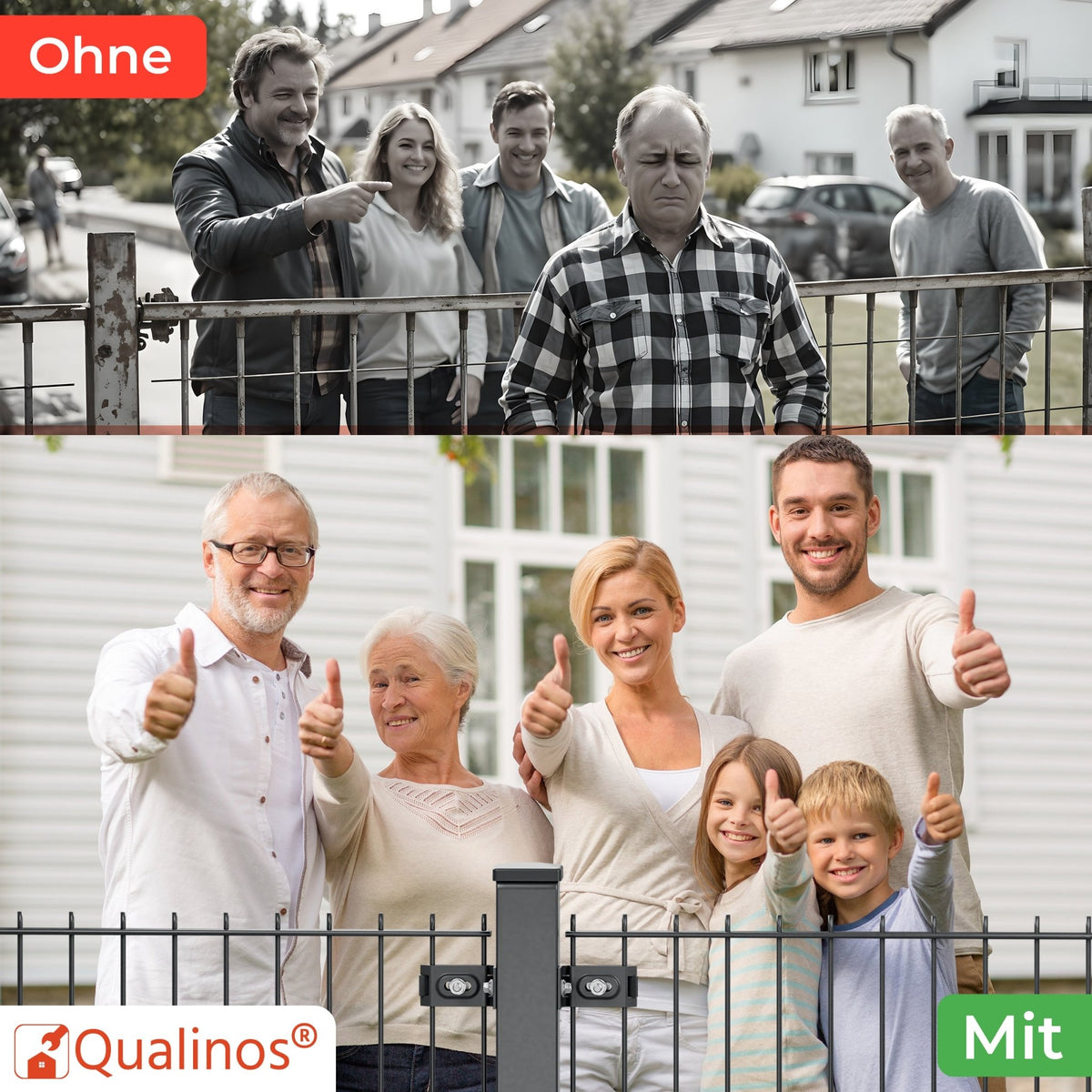 Wandanschlusswinkel Doppelstabmattenzaun Befestigung Set - Qualinos