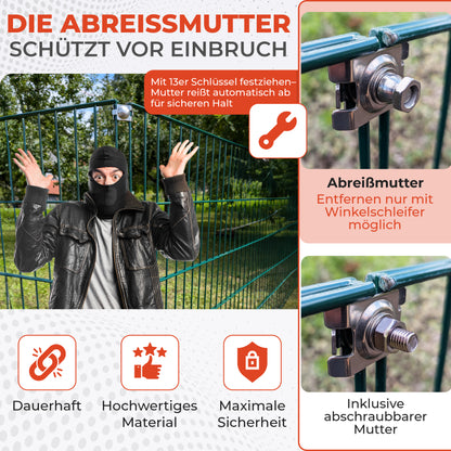 Eckverbinder  – Längsverbinder für Doppelstabmattenzaun Befestigung V2A Edelstahl – auch für Komposter &amp; Hochbeet