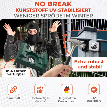 Zaunhalter an 40mm Pfosten für Doppelstabmattenzaun Befestigung - Qualinos