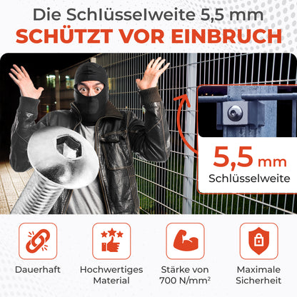 Zaunbauschrauben M8 x 40 mm V2A Edelstahl (10 Stück) – 5,5 mm 6-Kant Stabmattenzaun Zubehör zur Doppelstabmattenzaun Befestigung