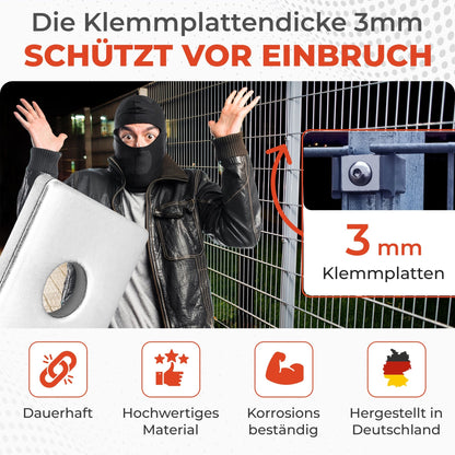 Flache Klemmplatten V2A für die Doppelstabmattenzaun Befestigung - Qualinos