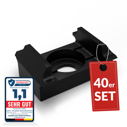 Zaunhalter flache Auflage für Zaunpfosten – Stabmattenzaun Zubehör zur Doppelstabmattenzaun Befestigung (versch. Farben)