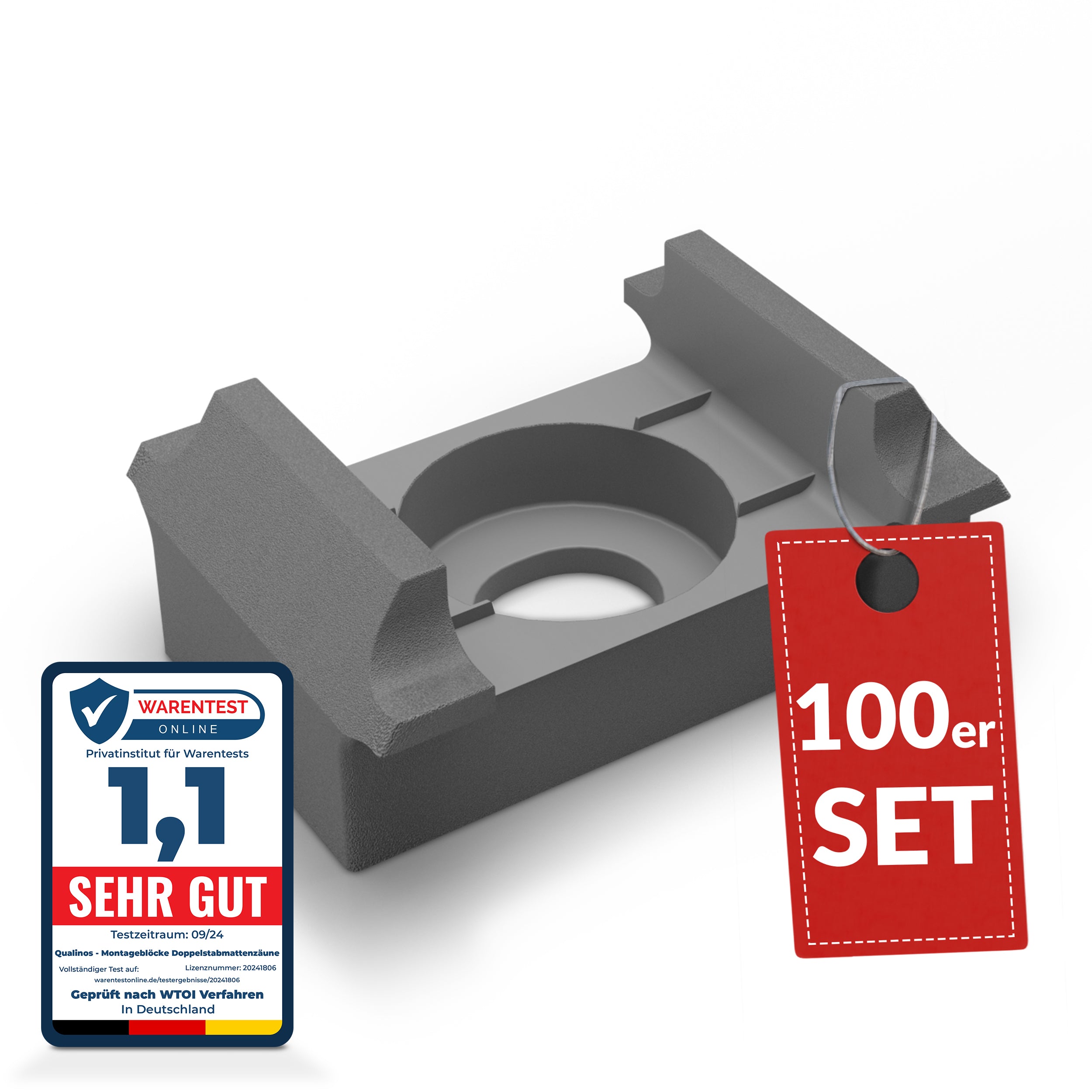 Zaunhalter flache Auflage für Zaunpfosten – Stabmattenzaun Zubehör zur Doppelstabmattenzaun Befestigung (versch. Farben)