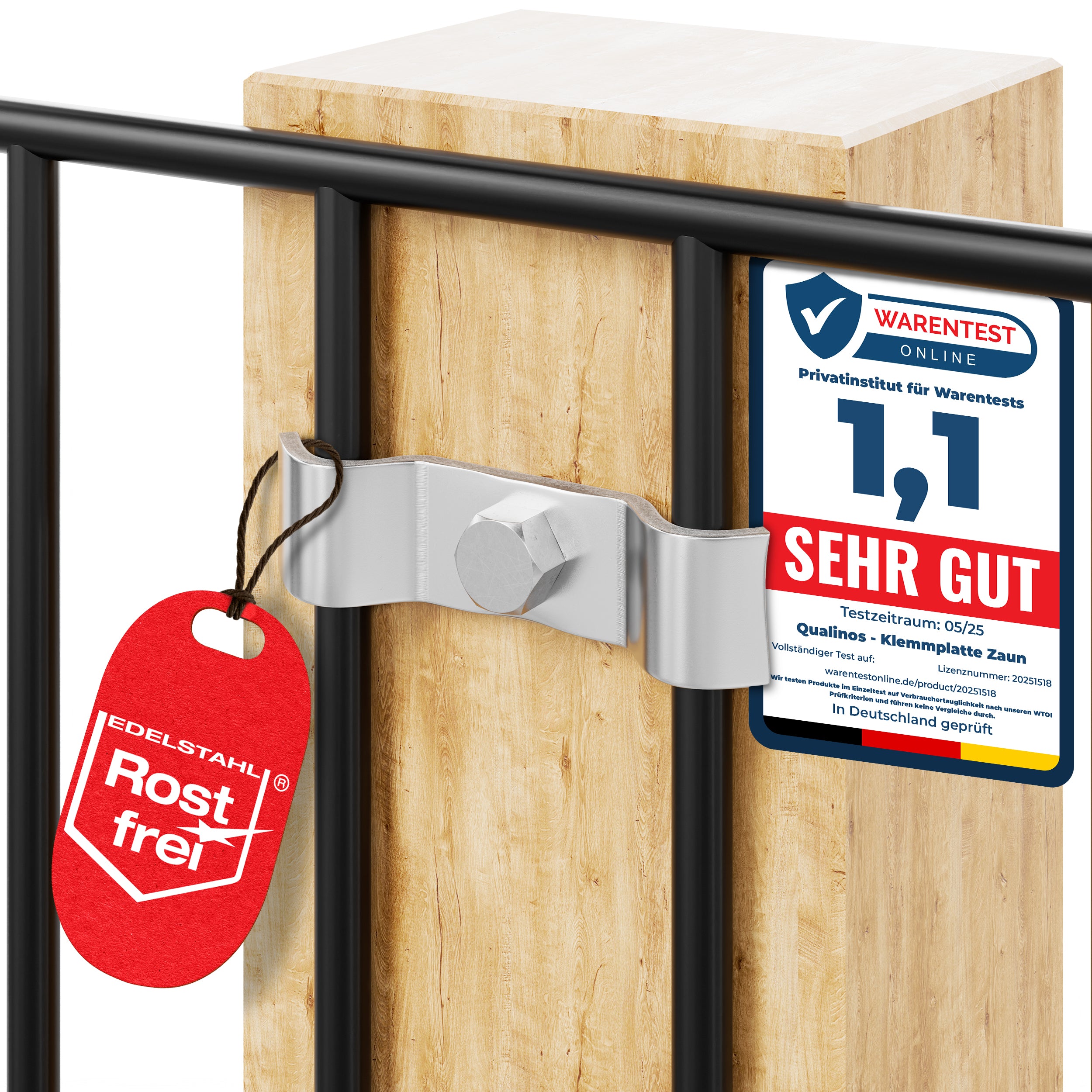 Spannbügel 50 mm – Zaunhalter &amp; Stabmattenzaun Zubehör zur Doppelstabmattenzaun Befestigung Germany (versch. Farben)