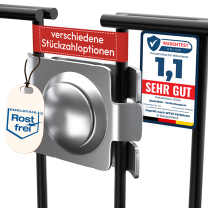 Eckverbinder  – Längsverbinder für Doppelstabmattenzaun Befestigung V2A Edelstahl – auch für Komposter &amp; Hochbeet