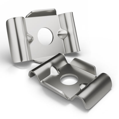 Zaunhalter Typ Butterfly V2A Edelstahl (versch. Stückzahlen) – Stabmattenzaun Zubehör zur Doppelstabmattenzaun Befestigung Made in Germany