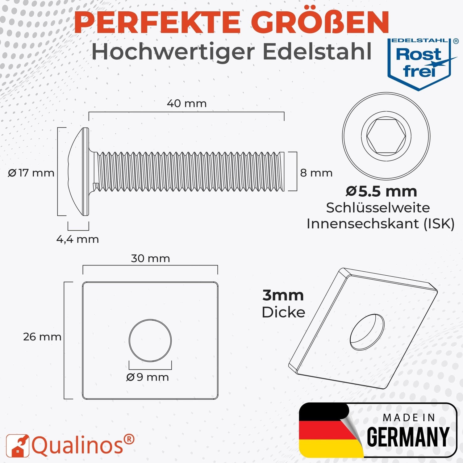 Flache Klemmplatten &amp; Schrauben für Doppelstabmattenzaun Montage - Qualinos