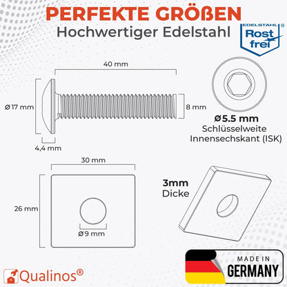Flache Klemmplatten &amp; Schrauben für Doppelstabmattenzaun Montage - Qualinos