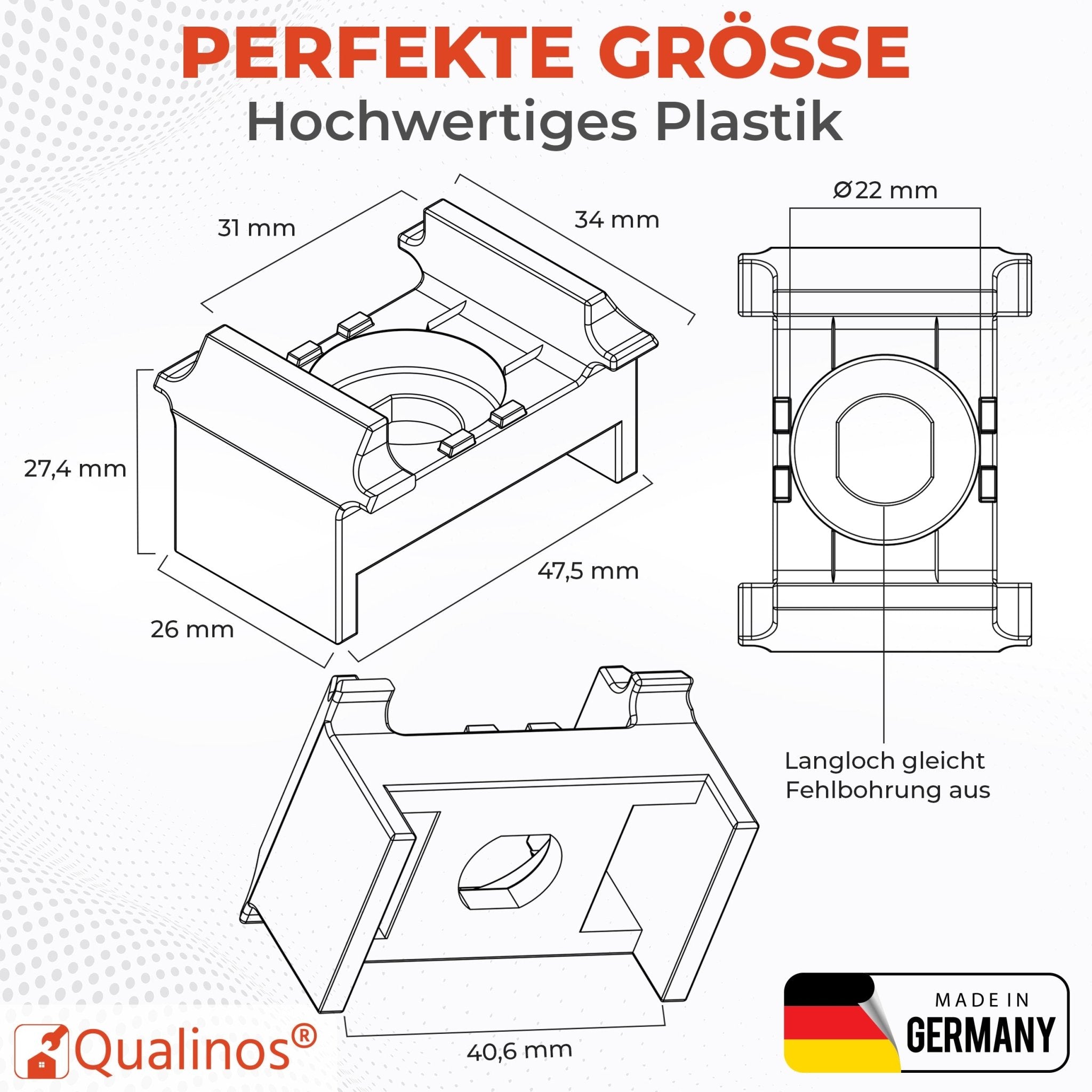 Zaunhalter an 40mm Pfosten für Doppelstabmattenzaun Befestigung - Qualinos