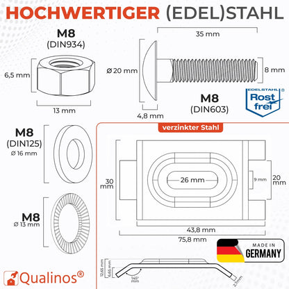 Maxi-Eckverbinder für die Doppelstabmattenzaun Befestigung, feuerverzinkt - Qualinos