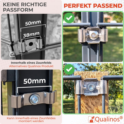 Butterfly Klemmplatten und Schrauben für Doppelstabmattenzaun - Qualinos